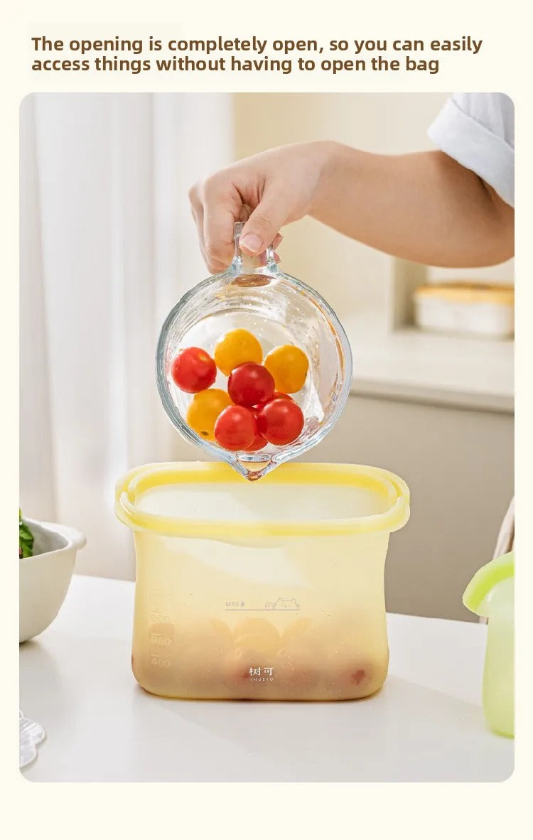 Stand-Up Resealable Food Storage Bags – Reusable Leakproof Fresh-Keeping Bags for Kitchen Organization