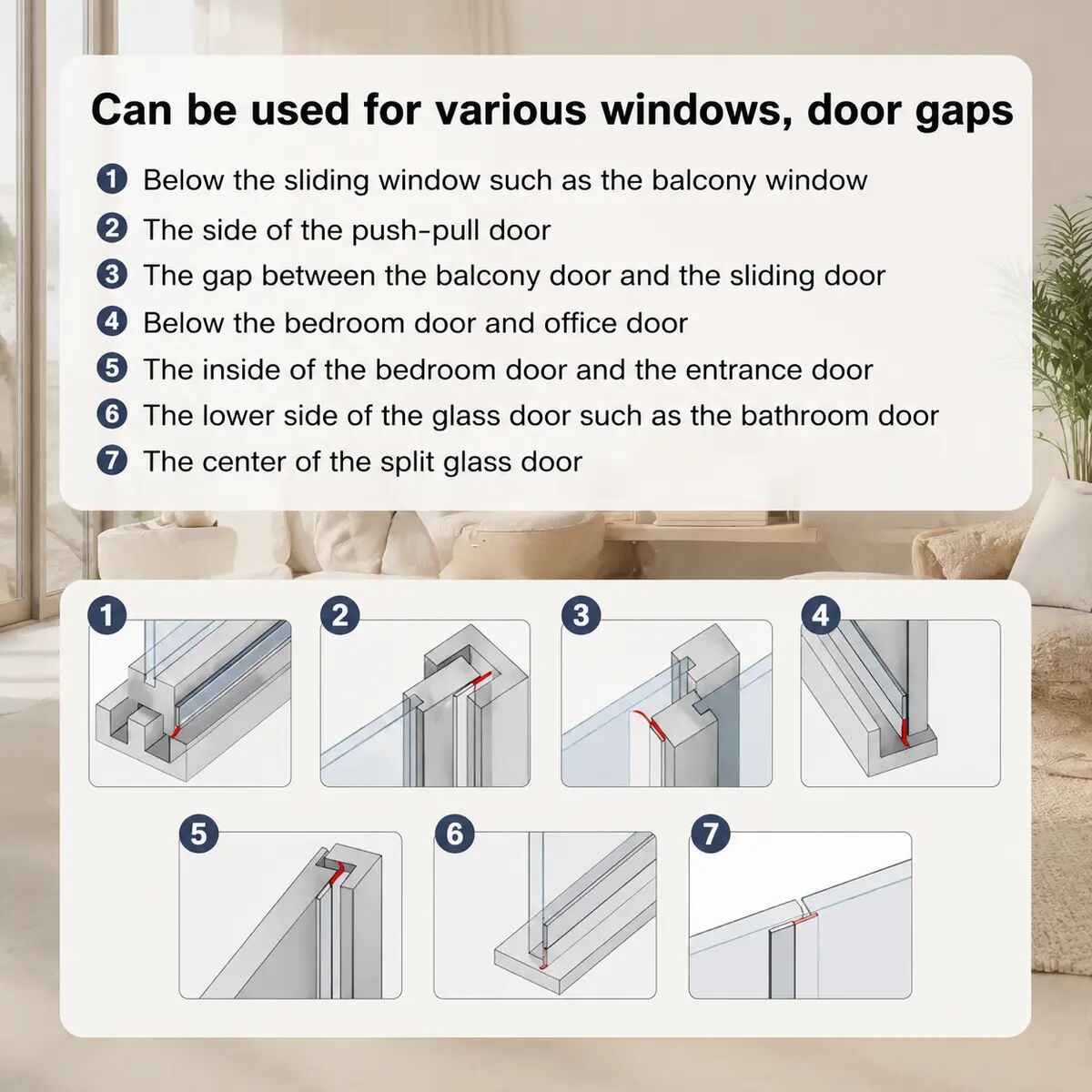 Door Window Draft Seal Tape, Weather Stripping Insulation Strip