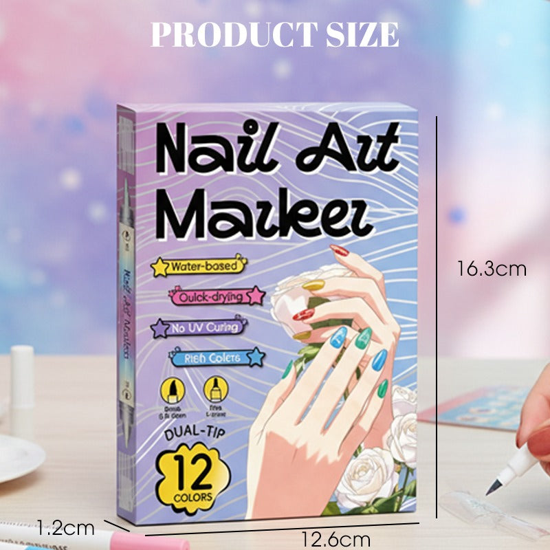 💅🖌️24‑Colors Dual‑Ended Nail Art Pens‑DIY Manicure Drawing Set