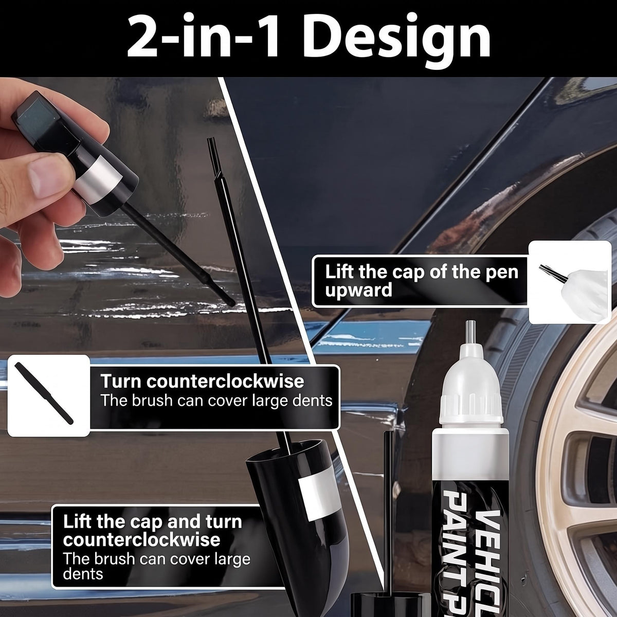 2-in-1 Car Scratch Remover Pen – Professional Paint Repair Tool with Brush & Precision Tip