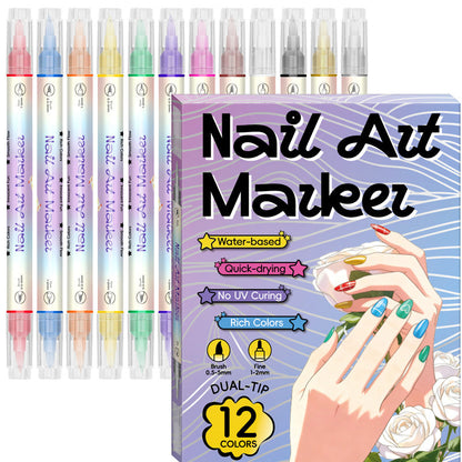 💅🖌️24‑Colors Dual‑Ended Nail Art Pens‑DIY Manicure Drawing Set