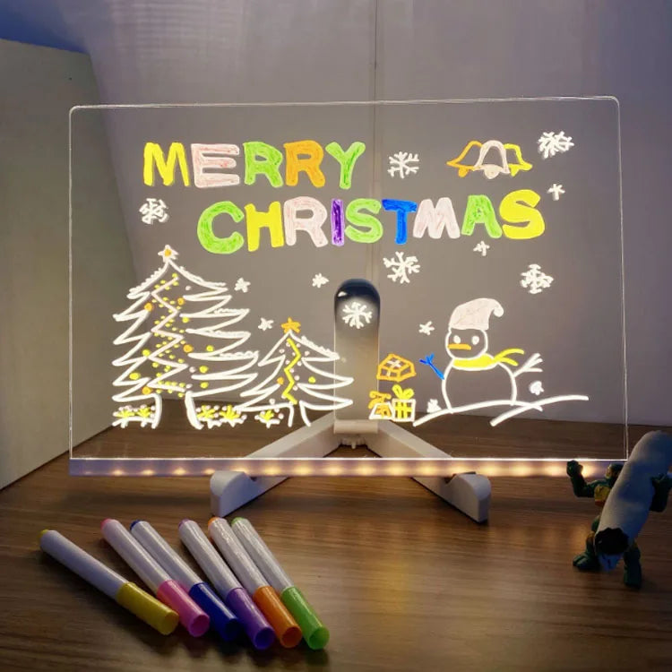 LED Acrylic Glow Drawing Board, Multi-Color Light Pad, USB Rechargeable Erasable Portable Drawing Tablet for Kids Adults