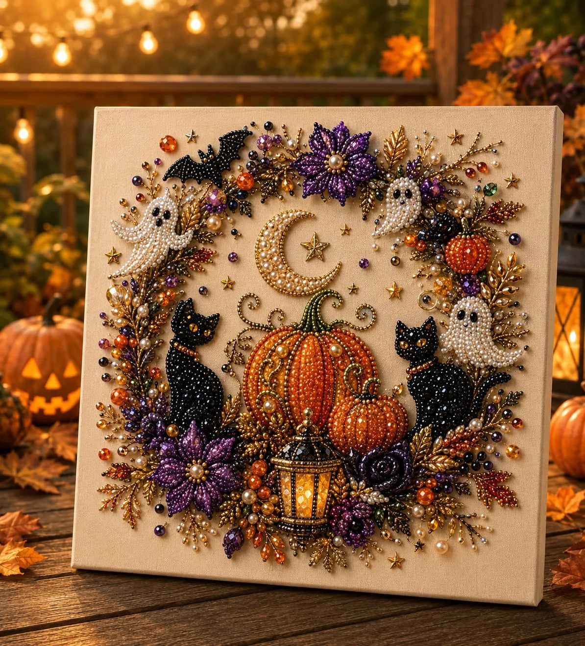 👻 Halloween Pearl Art DIY Kit – Turn Tiny Pearls into Spooky-Cute Magic✨