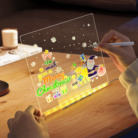 LED Acrylic Glow Drawing Board, Multi-Color Light Pad, USB Rechargeable Erasable Portable Drawing Tablet for Kids Adults