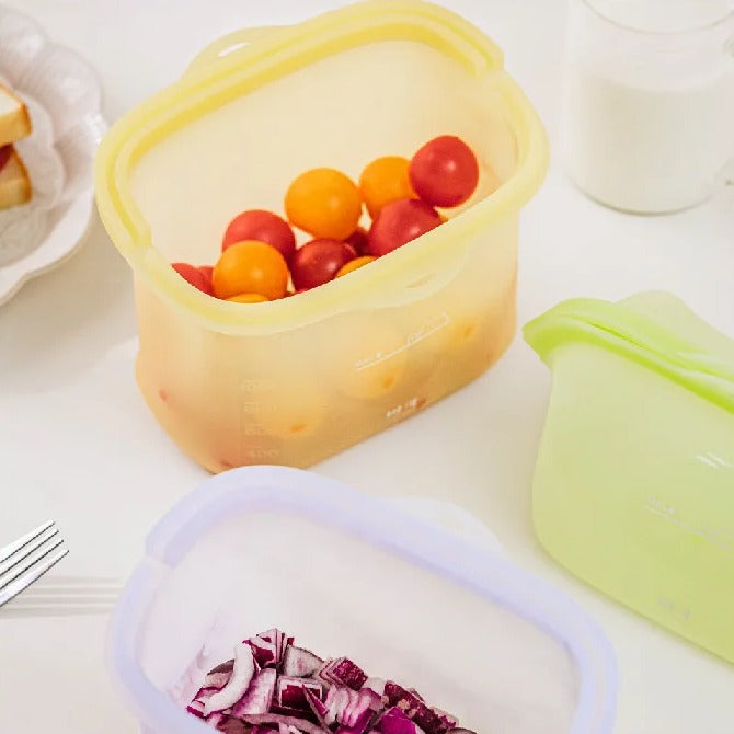 Stand-Up Resealable Food Storage Bags – Reusable Leakproof Fresh-Keeping Bags for Kitchen Organization