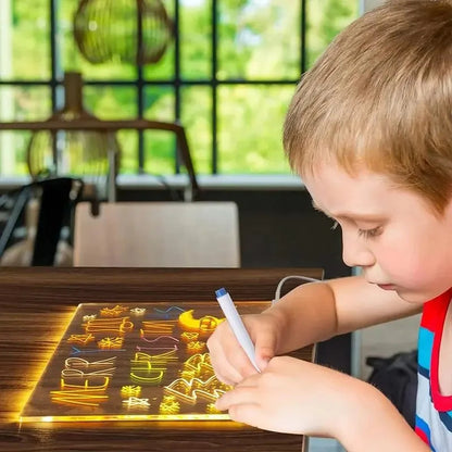 LED Acrylic Glow Drawing Board, Multi-Color Light Pad, USB Rechargeable Erasable Portable Drawing Tablet for Kids Adults