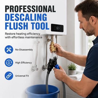 Universal Water Heater Cleaning Kit – Chemical-Free Sediment Removal Tool with Rubber Gaskets for Tank Maintenance