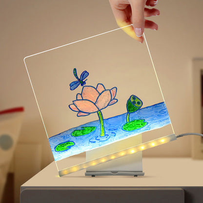 LED Acrylic Glow Drawing Board, Multi-Color Light Pad, USB Rechargeable Erasable Portable Drawing Tablet for Kids Adults