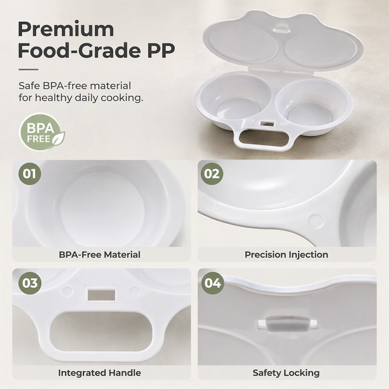 ⏳🔥LIMITED-TIME 50% OFF! ⏰Dual Cavity Microwave Egg Poacher – Quick oil‑free cooking, food‑grade PP & versatile. Perfect for busy mornings – healthy breakfast in minutes! ⚡🍳