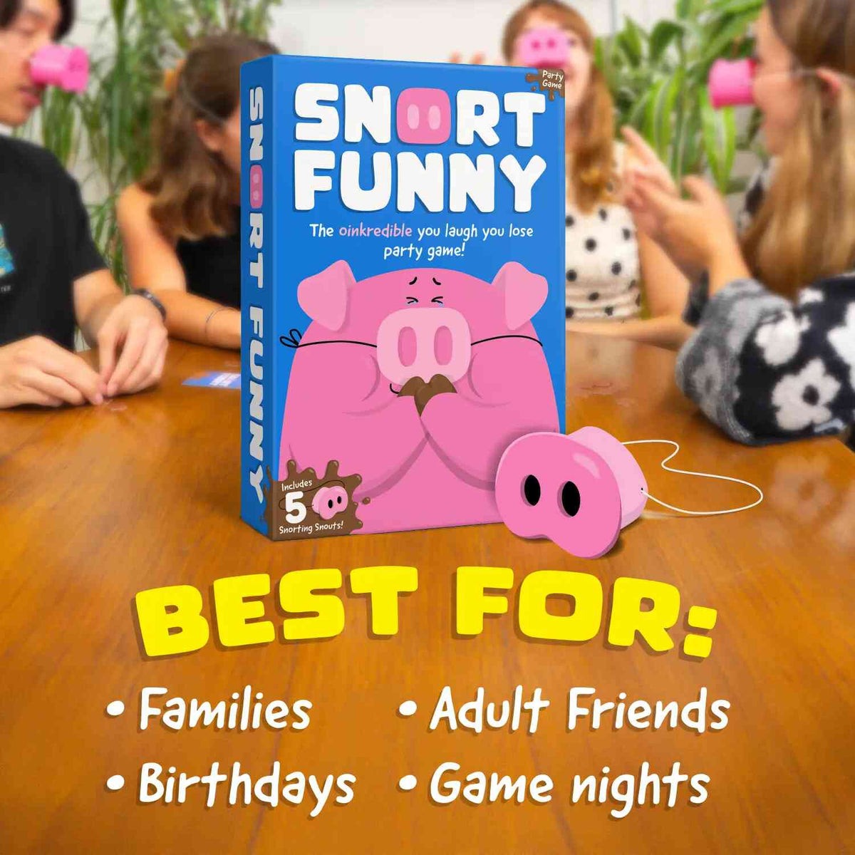 Funny Pig Snout Party Game – Hilarious Family Card Game for Kids & Adults