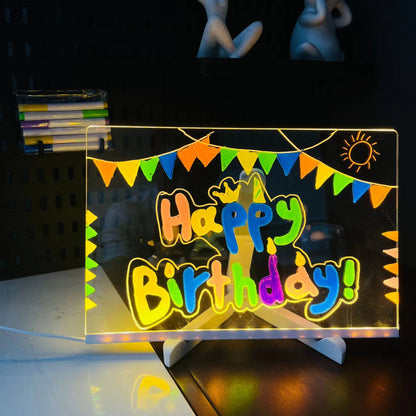 LED Acrylic Glow Drawing Board, Multi-Color Light Pad, USB Rechargeable Erasable Portable Drawing Tablet for Kids Adults
