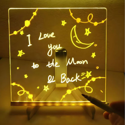 LED Glow Drawing Board for Kids, Reusable Colorful Light-Up Writing & Doodle Board