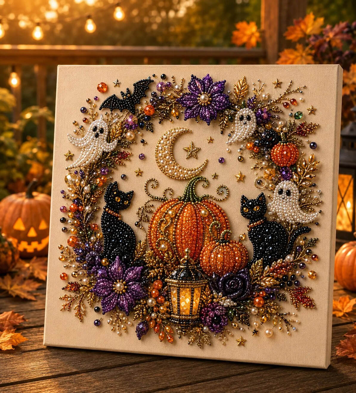 👻 Halloween Pearl Art DIY Kit – Turn Tiny Pearls into Spooky-Cute Magic✨
