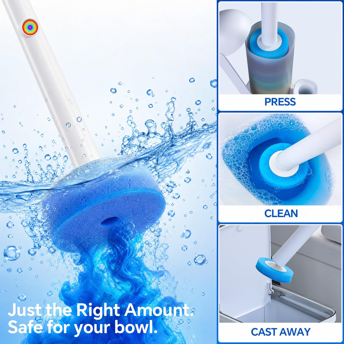 42 Pack Disposable Toilet Bowl Cleaner Refills, Flushable Wand Heads