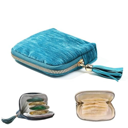 Portable Jewelry Travel Organizer Bag – Zippered Case with 6 Compartments